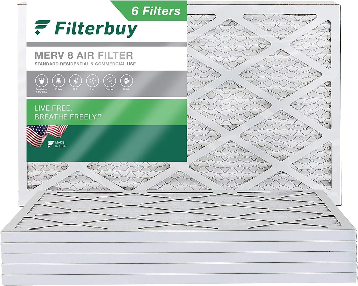 Pleated 8 (6-Pack) HVAC Filters Air Filterbuy 12x27x1 AC MERV Furnace