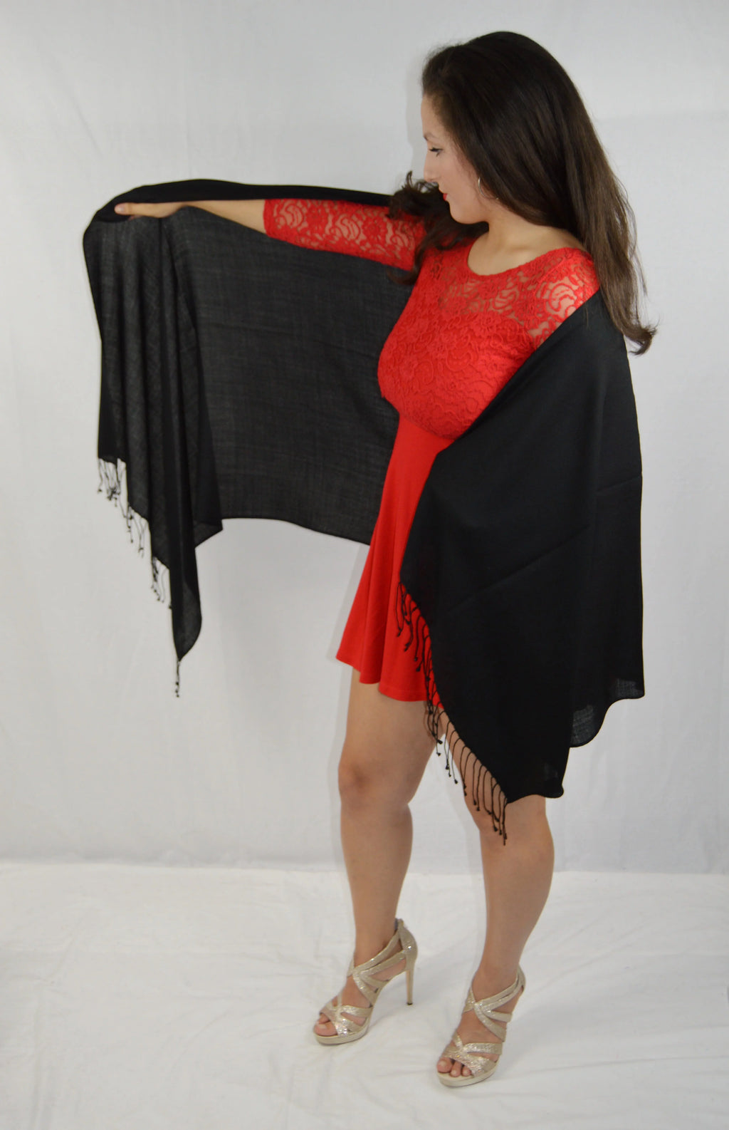 Fancy Pashmina (Black Shawl/Summer Shawl) Regular Shawl/Water Shawl/Pashmina weight Shawl/Evening Shawl/Scarf/Scarves Shawl/Sheer Shawl/Light