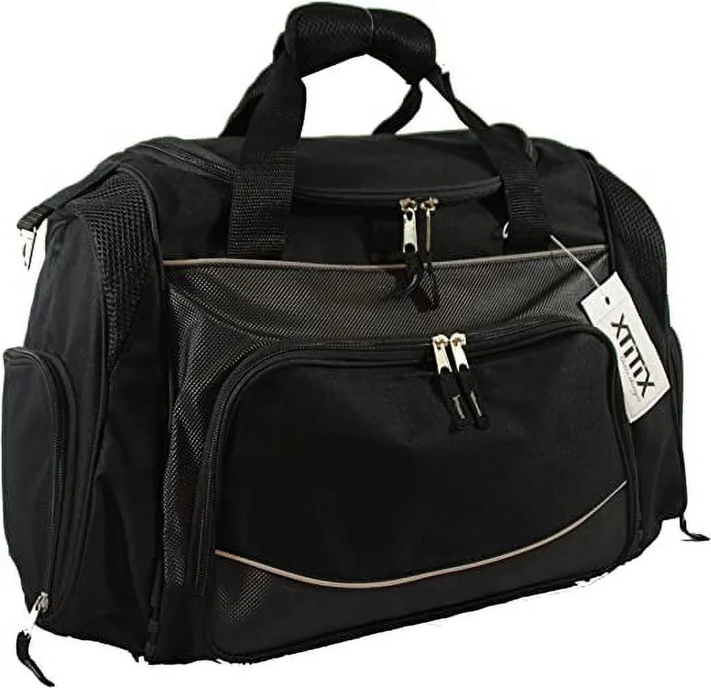 Xtitix Bag with Poly Duffel Shoe Travel Golfer Luxury Sport Gym Storage, Black