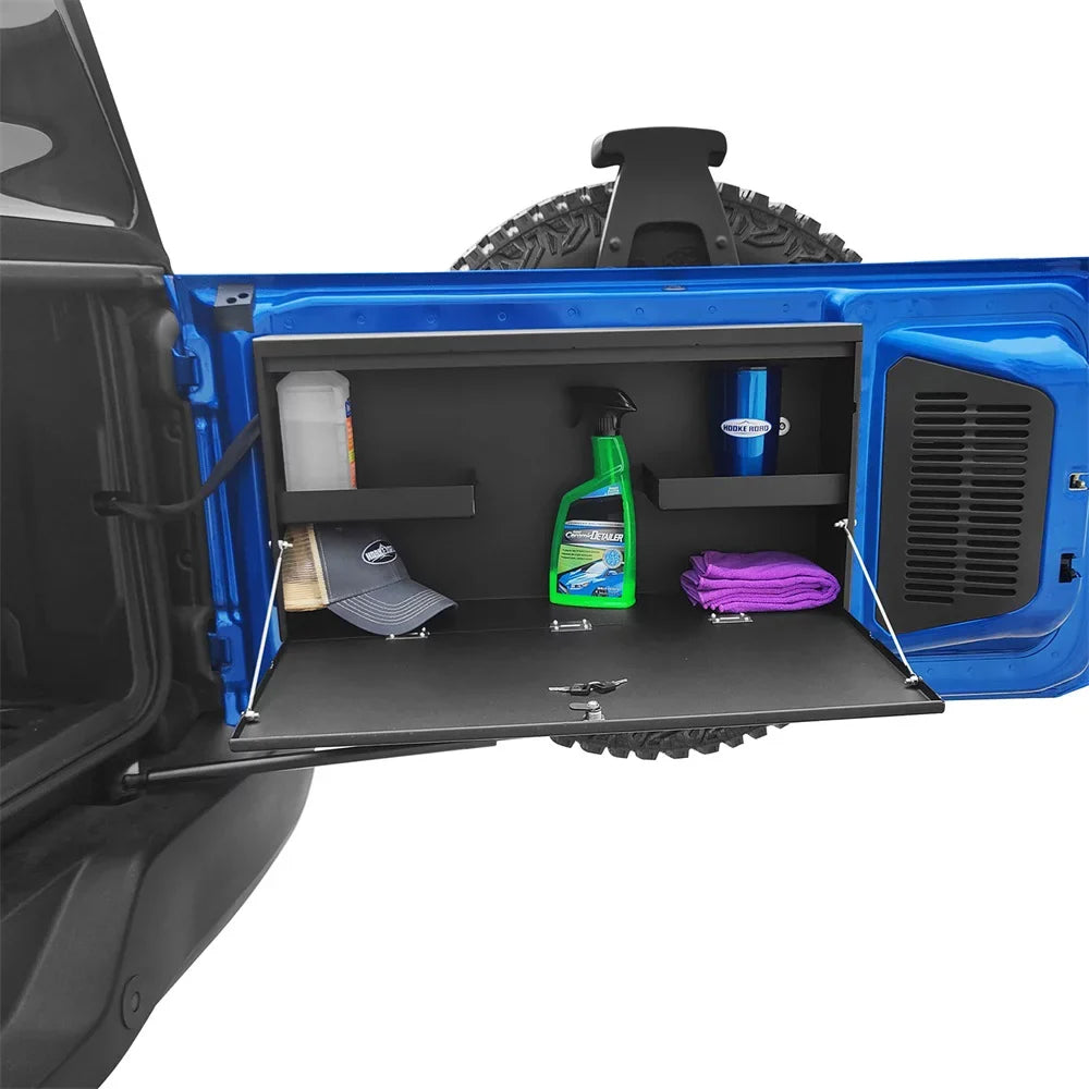 Folding Lockable 2021-2023 Fit Storage Tailgate Black Box Table Road Ford Steel Bronco Hooke