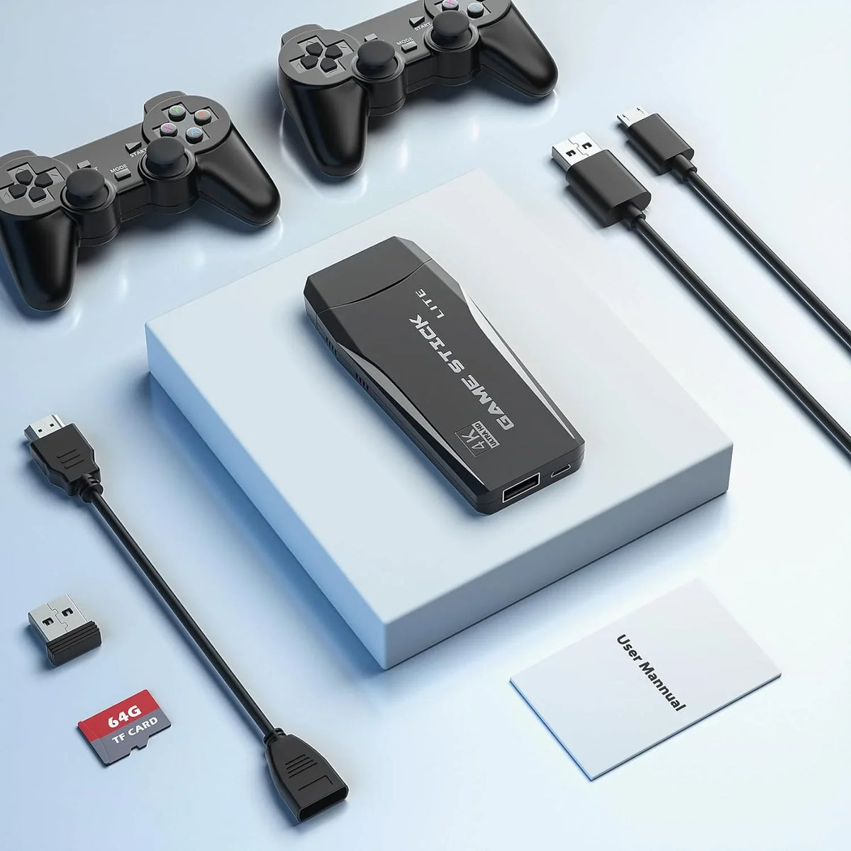 Retro Emulators,Plug for Port,2 Video Emulator Preloaded Games,9 Stick and Gamepads(64G) Classic Wireless Stick HDMI - Support 4K TV,Nostalgia Play 12000+ Console Retro Game Games
