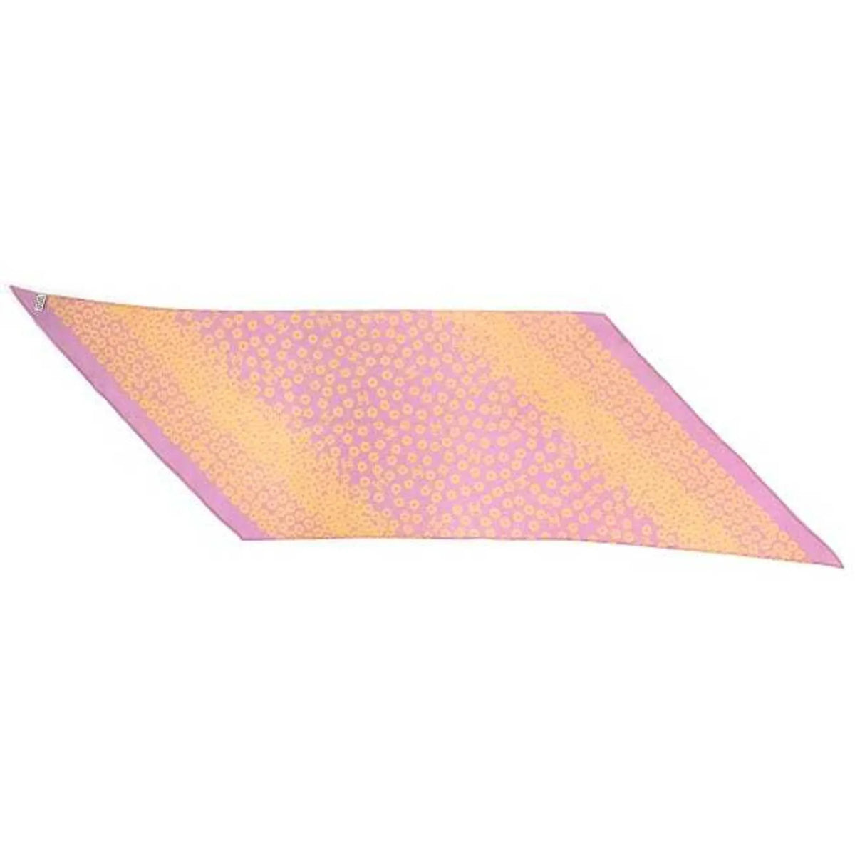 Pre-Owned here muffler 100% scarf yellow ladies CHANEL Chanel mark silk (Good) pink flower see-through
