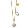Circle inch Necklace QPM4700-010-YA 18 Diamond and Two 14k Heart