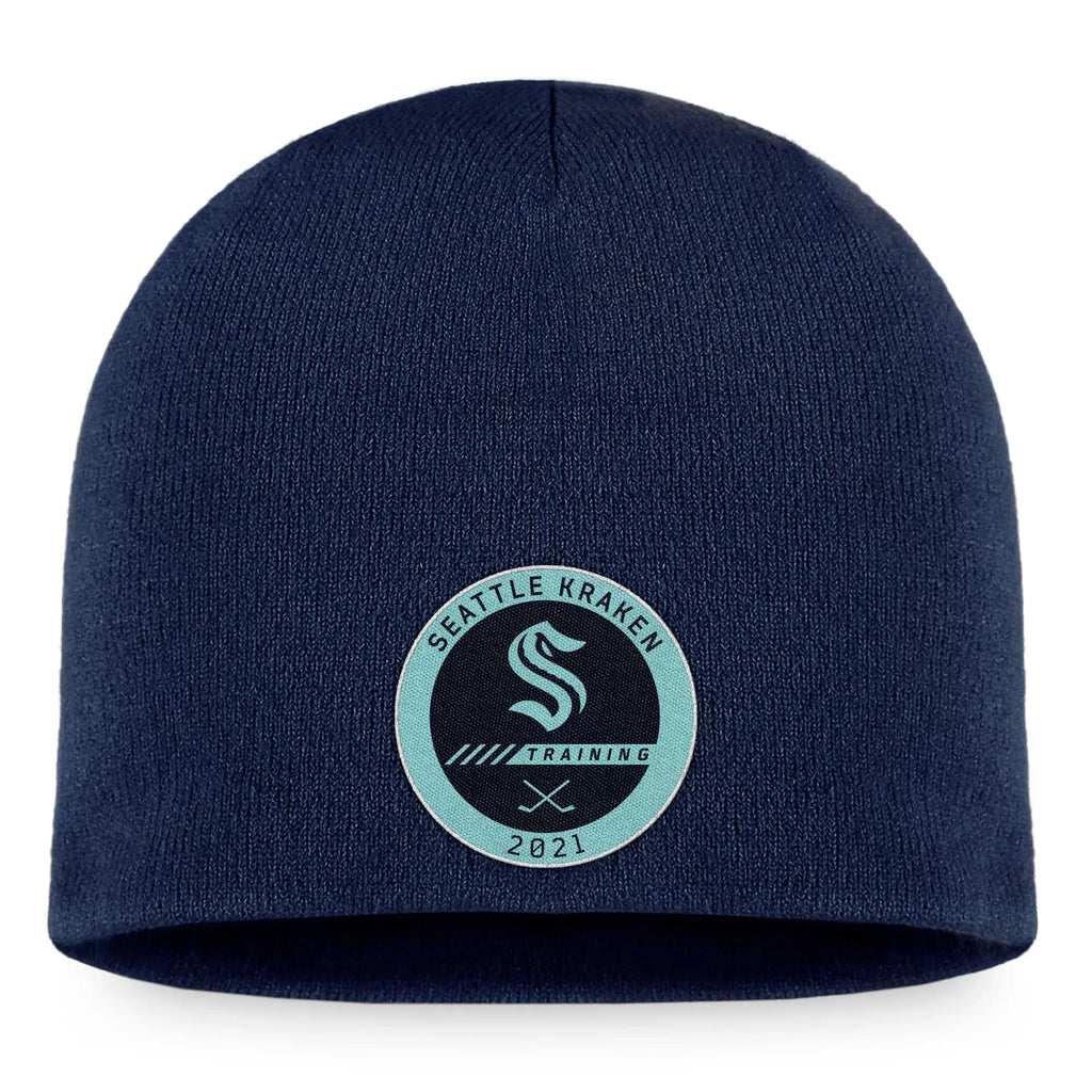 Branded Training Deep Men's Kraken Fanatics OSFA Sea Beanie - Authentic Pro Blue Seattle Camp 2022