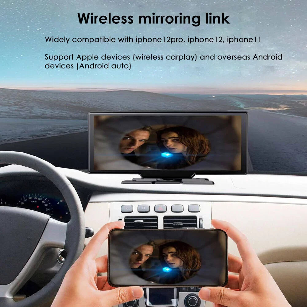 with KingFurt Recording, Camera Connectivity, Lens Dual Wireless 1080P 2K Enhanced Dash Touch Android Screen, Auto, WiFi - T91