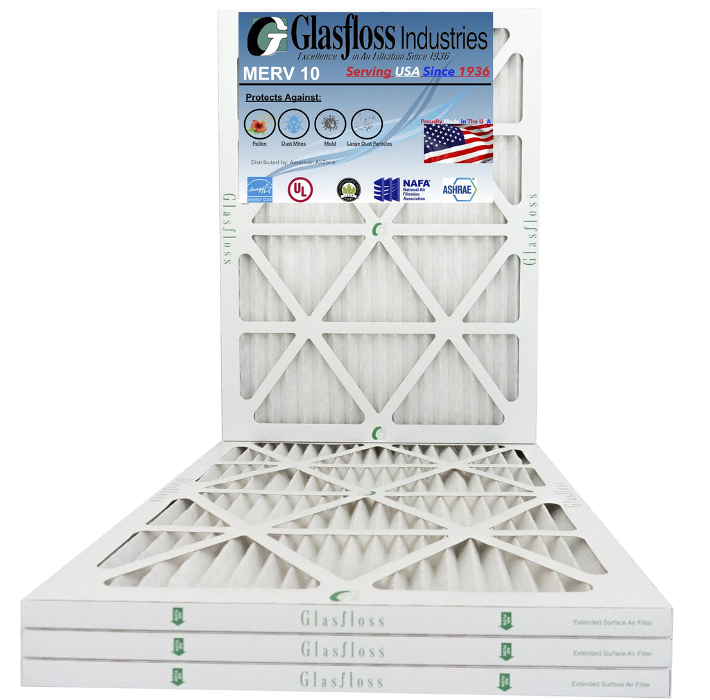 Furnace x Filter 21.5x7/8 -Qty:4 - 10 USA 17.5 - in Air - Made MERV 18x22x1 (Actual Size: Glasfloss inch)