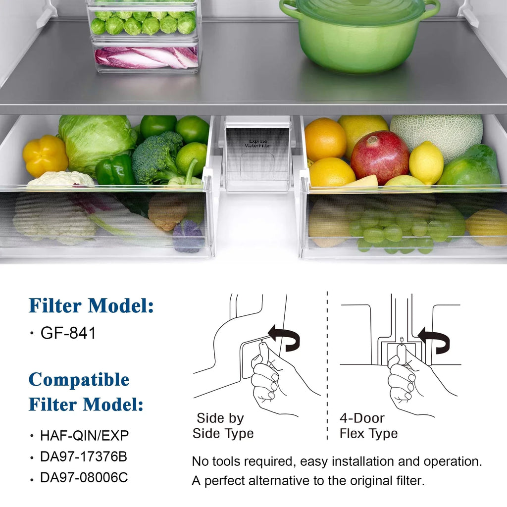 RF23M8070SG, FRESH Filter, for Pack RF23M8090SG, 5 Refrigerator HAF-QIN/EXP, GLACIER Water Replacement DA97-17376B HAF-QIN, DA97-08006C, RF23M8090SR, RF23M8070SR,