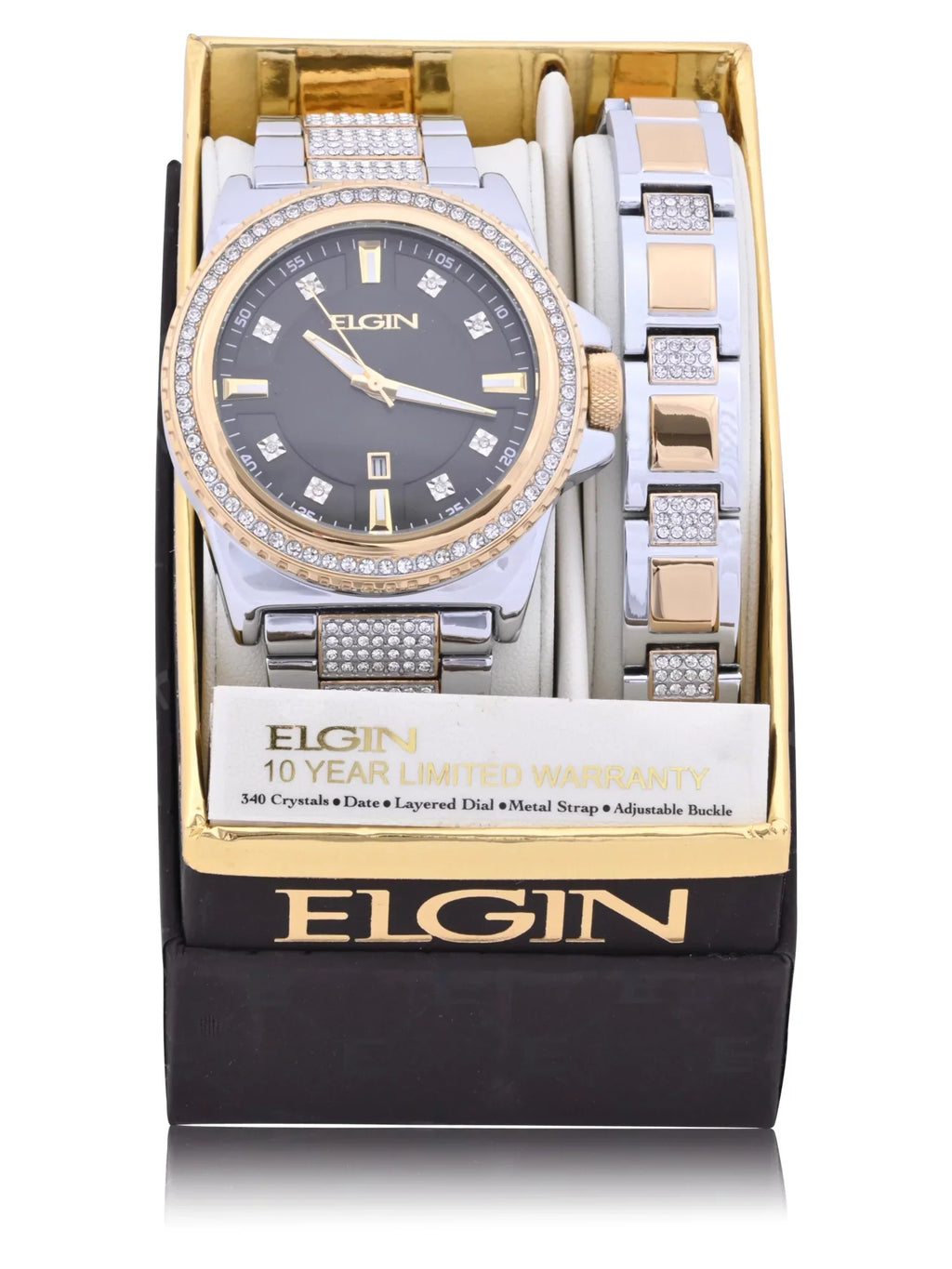 Adult Watch Elgin Case and Gold with Stones Alloy Male (FG180015ST) in Bracelet and and Set Silver