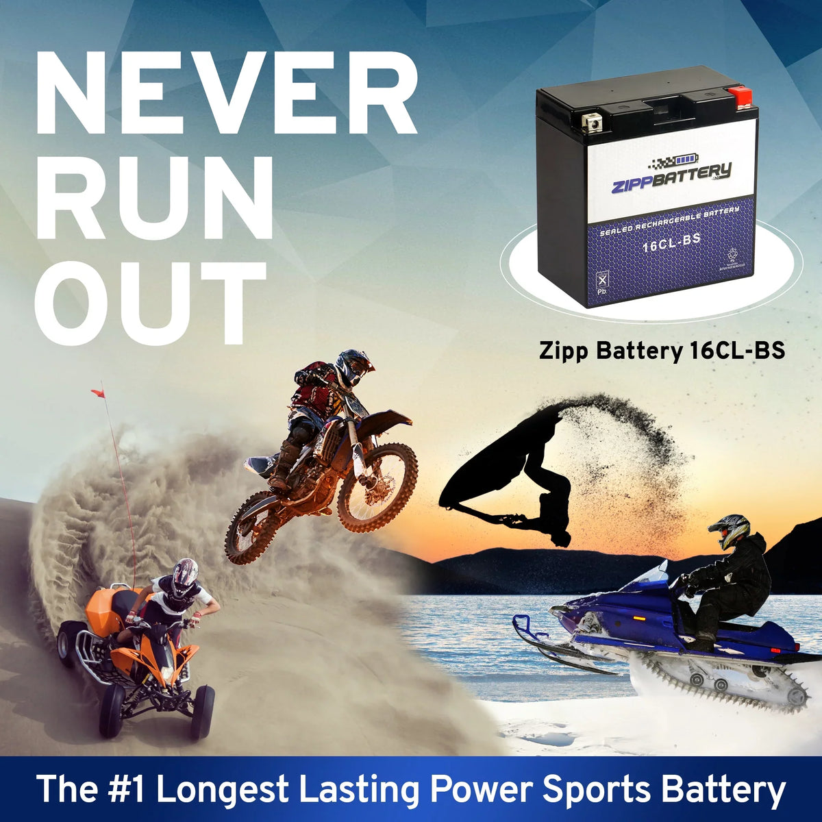 650cc Ski 86-'95 X2 Battery Zipp Jf650 Cc Ts Kawasaki Jet Jf650 Yb16cl-bs Battery 89-'96, for
