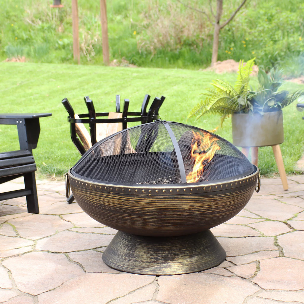 Royal Fire Spark Sunnydaze Steel with Poker and Outdoor Pit Screen 30"