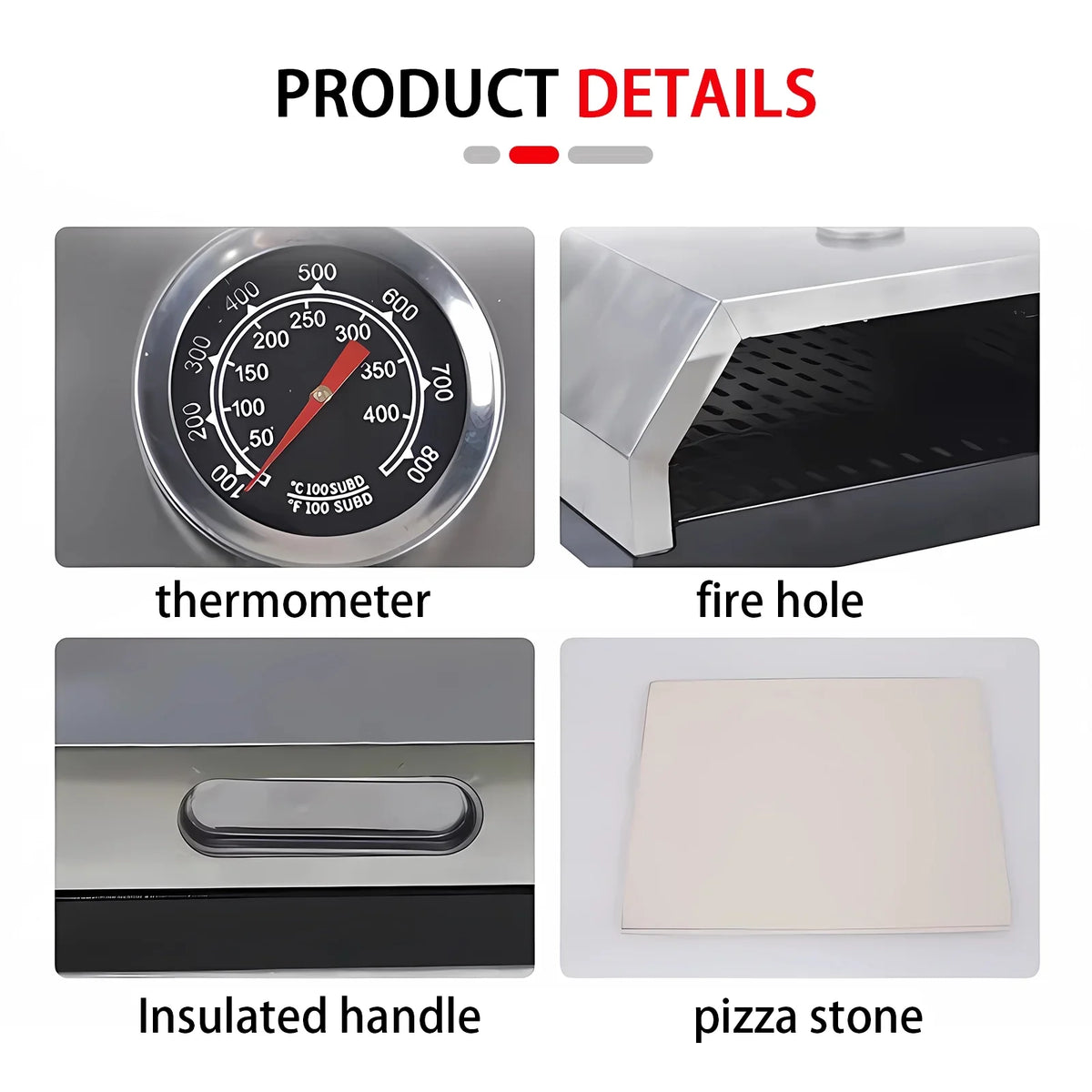 BBQ Handles, & Pizza Oven Charcoal Top Carry BBQ Oven, Fits Home-made Any Pizza Easy Pizza Gas On Portable Grill, Oven, Grill