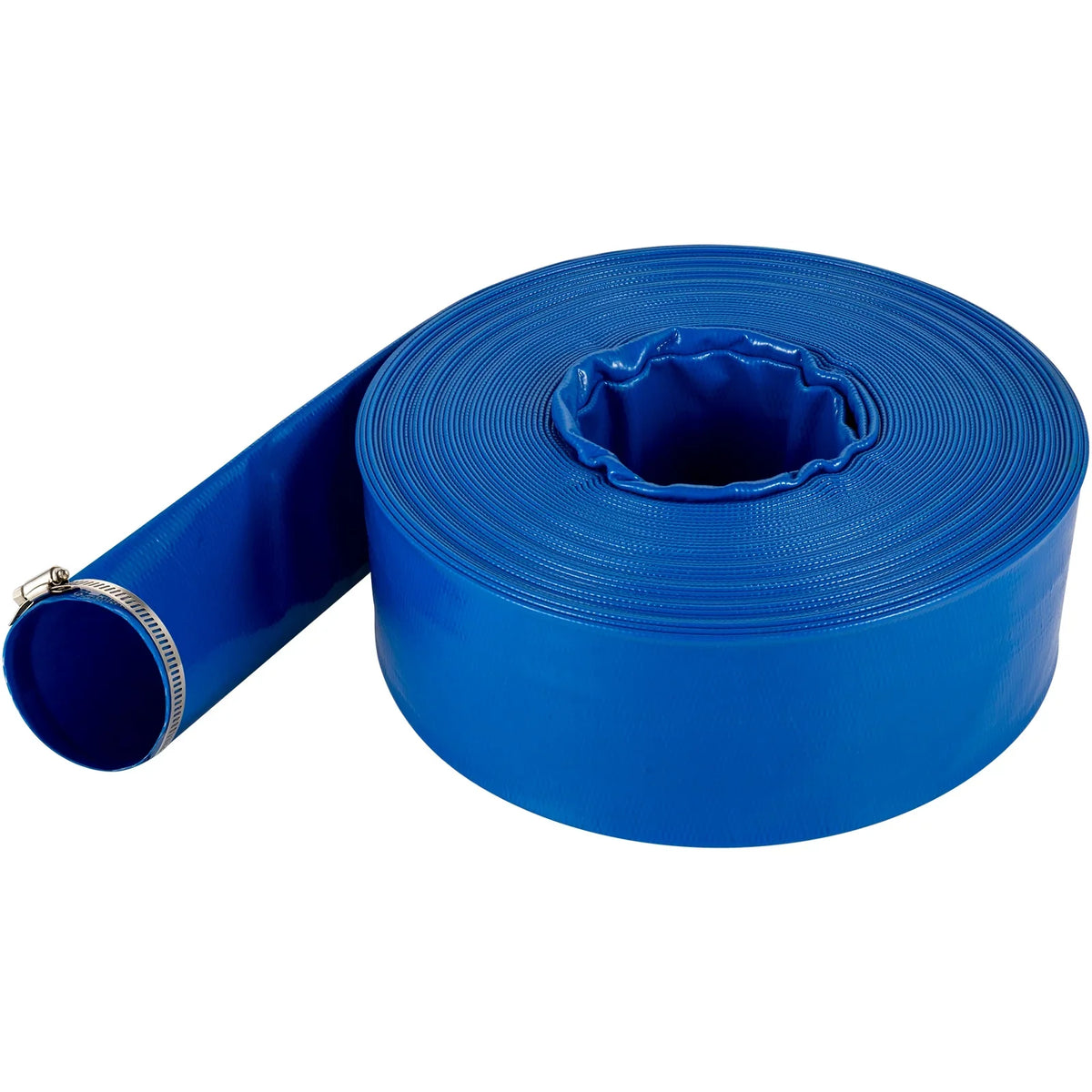 Ideal Burst-proof, BENTISM & Discharge Weather-proof PVC with & Fabric Lay Drain Heavy Clamps, Hose Hose, Water Transfer for Flat Backwash Duty Swimming 3" x 105', Pool Hose,