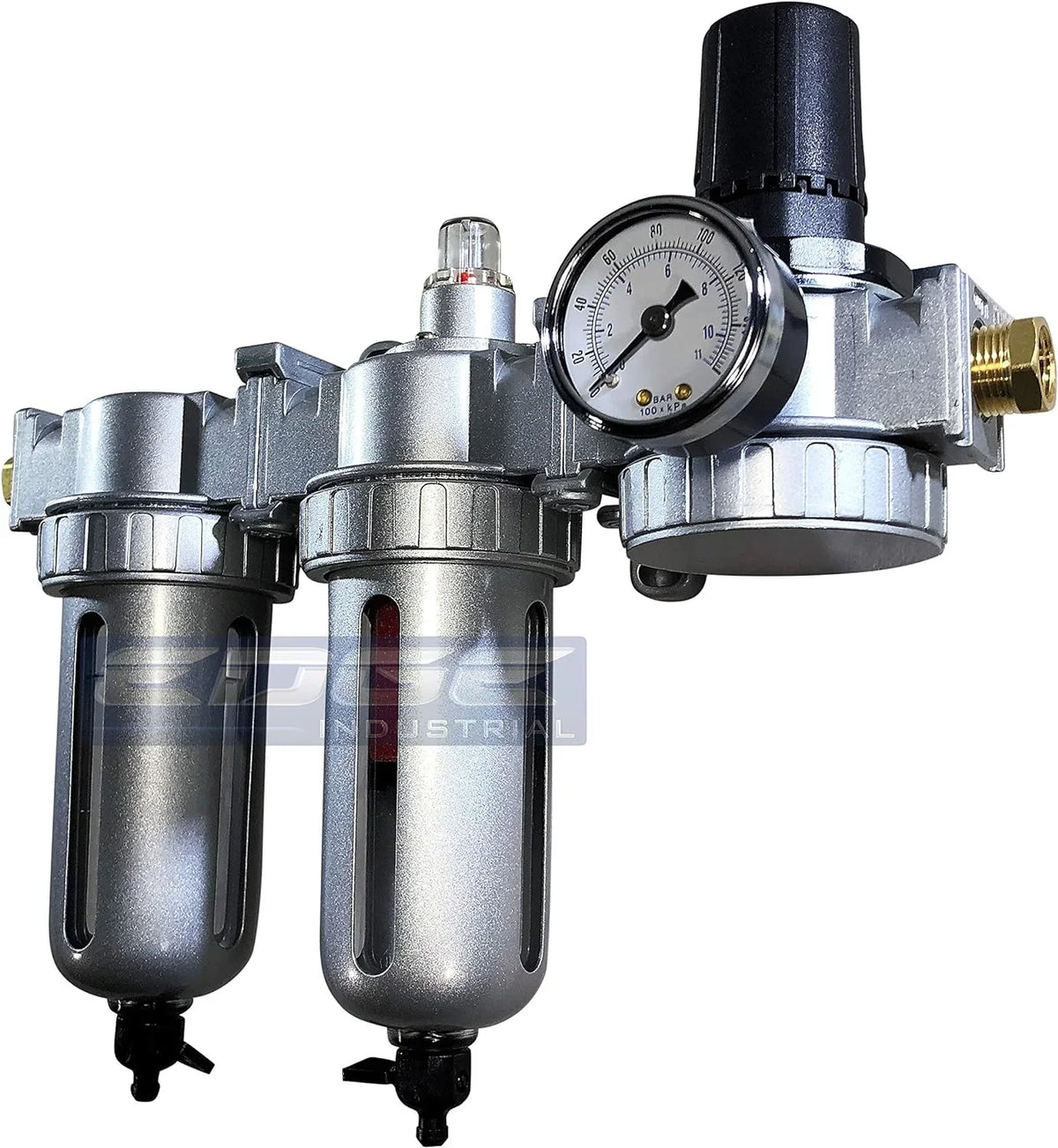 0.01 Modular Air Particulate Drying Filter, Semi Drain, Micron & (3/8" Coalescing Bowl NPT) Air System Regulator Three Filter - Combo Stage Pressure Automatic Air