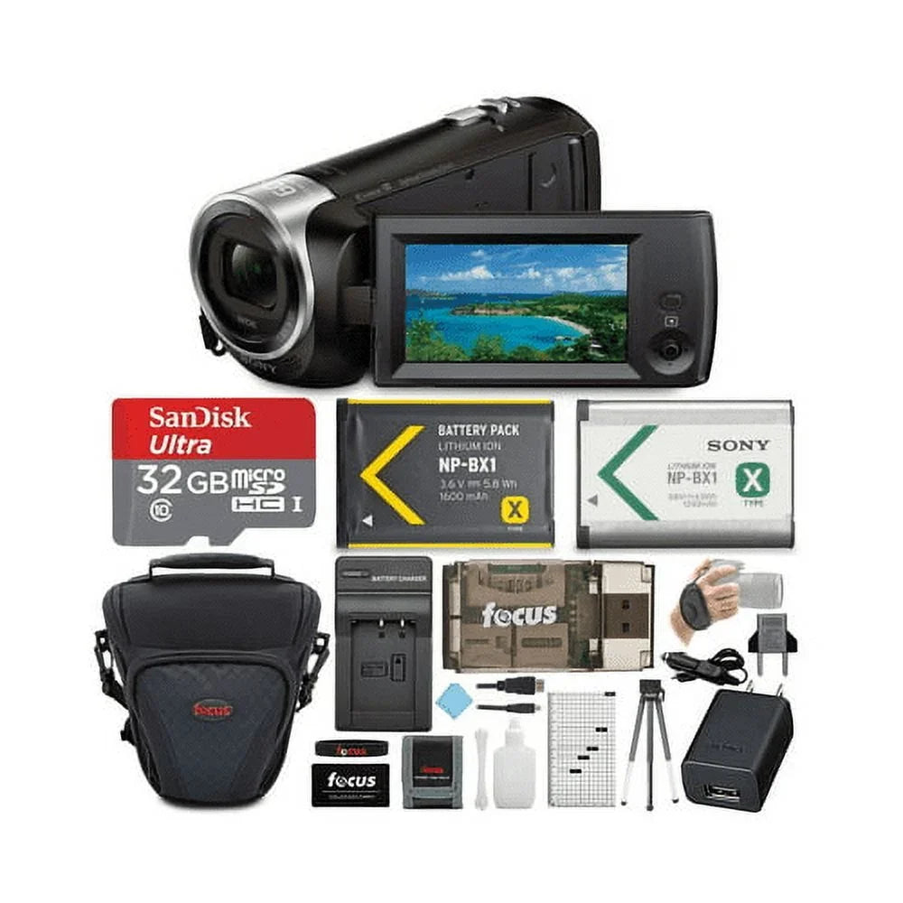 Sony Card and with Bundle 32GB Handycam CX405 1080p Accessory SD Camcorder