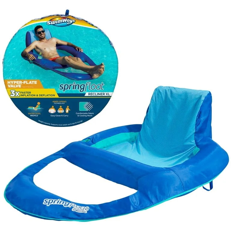Float for Pool Backrest, Adults Inflatable Pool Float Chair with Recliner Lounge