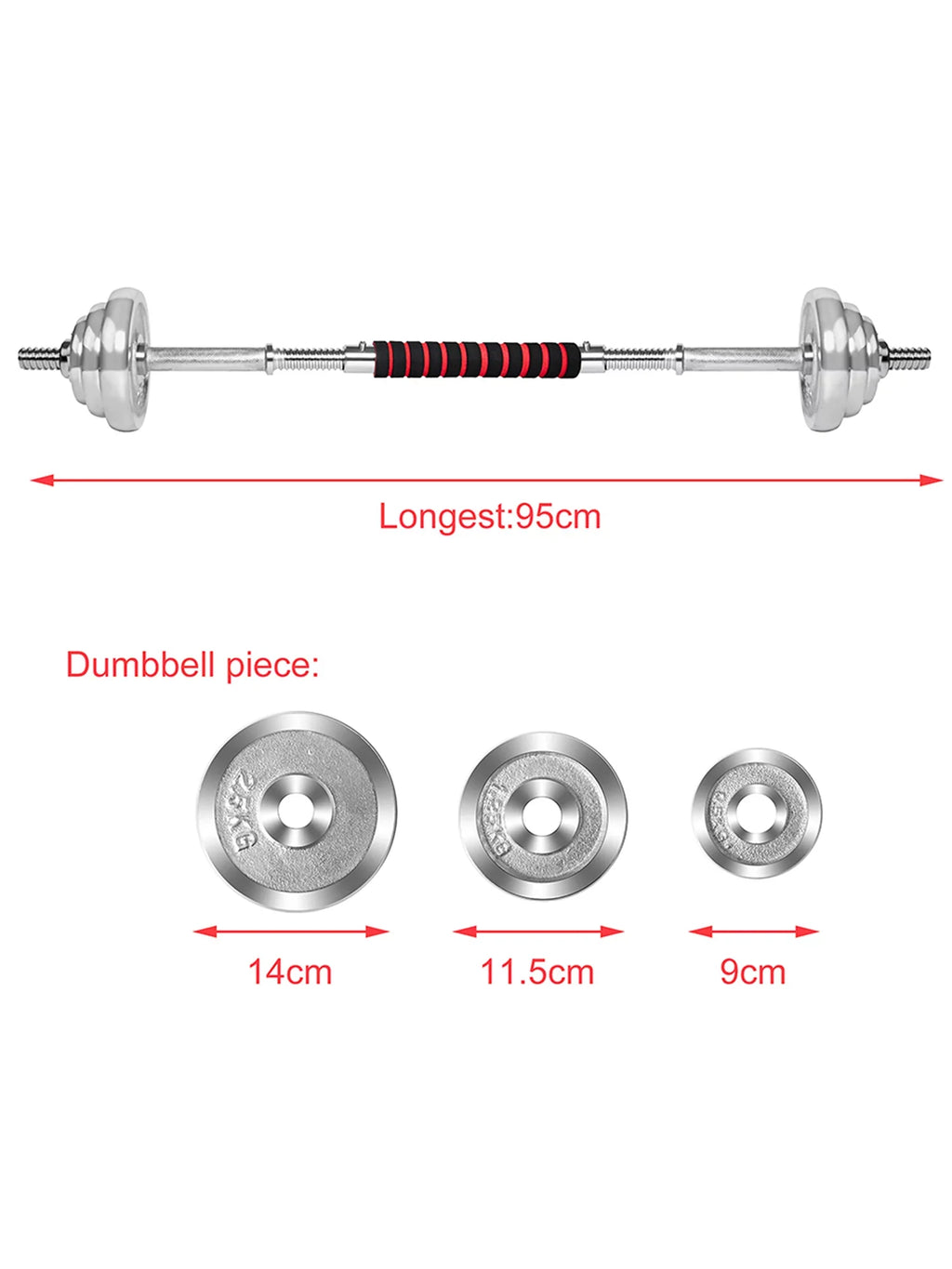 Strength Workout Dumbbell Weightlifting with Rubber Dumbbell Barbell with Adjustable Training 4 Dumbbells Ergonomic 60lbs Modes for FANNYC Barbell Weights Dumbbells Handles Set