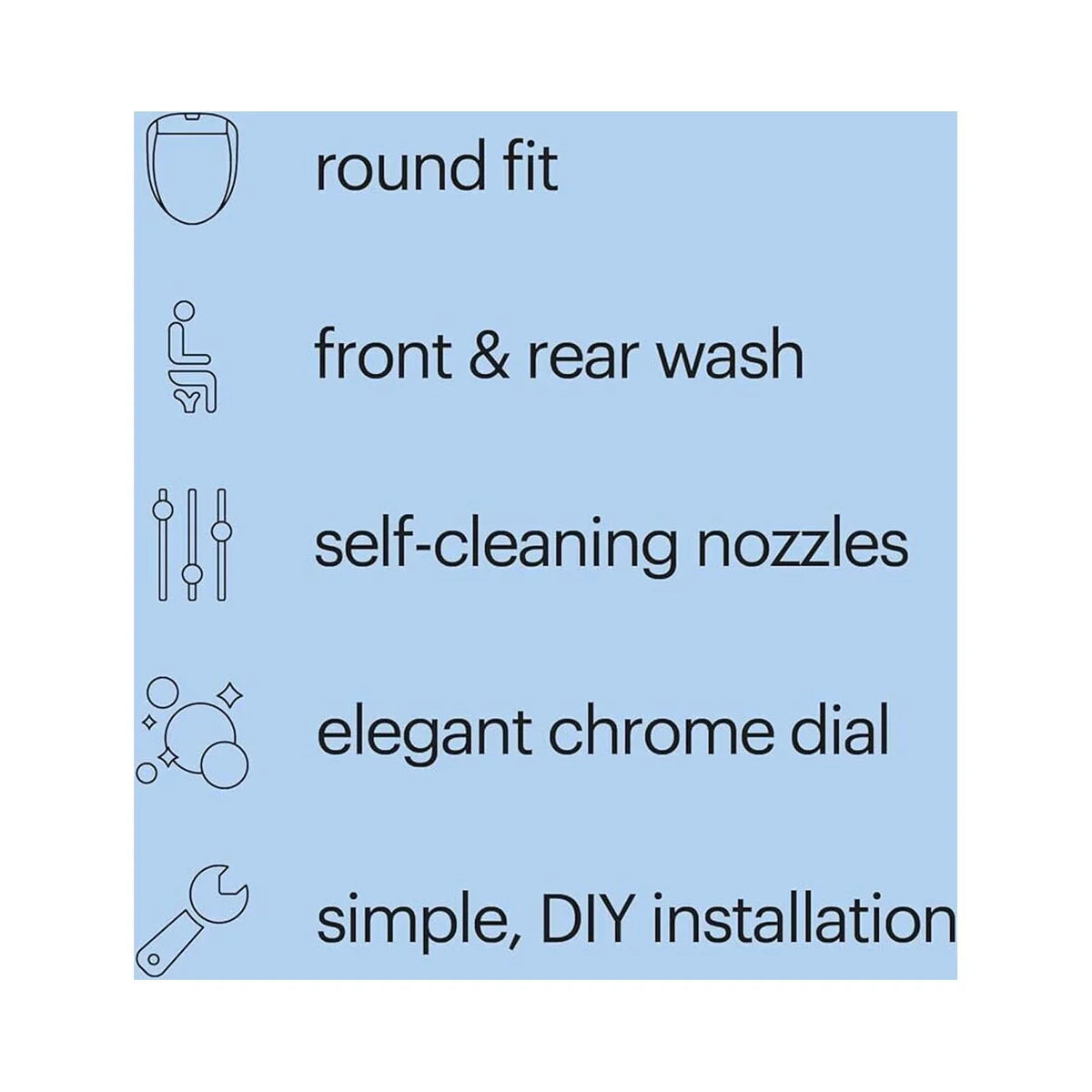 White Brondell System Ecoseat Round Swash Bidet