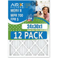 8 FPR FILTERS 700 Made Air MPR Furnace Pack MERV Comparable 12 AIRX Filters 24x30x1 WICKED - 5 to of CLEAN AIR. Rating, by in & Filter USA