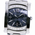 AA48S Ashoma Stainless Pre-Owned Watch Bvlgari Navy (Good) Silver Steel Men's Automatic Dial
