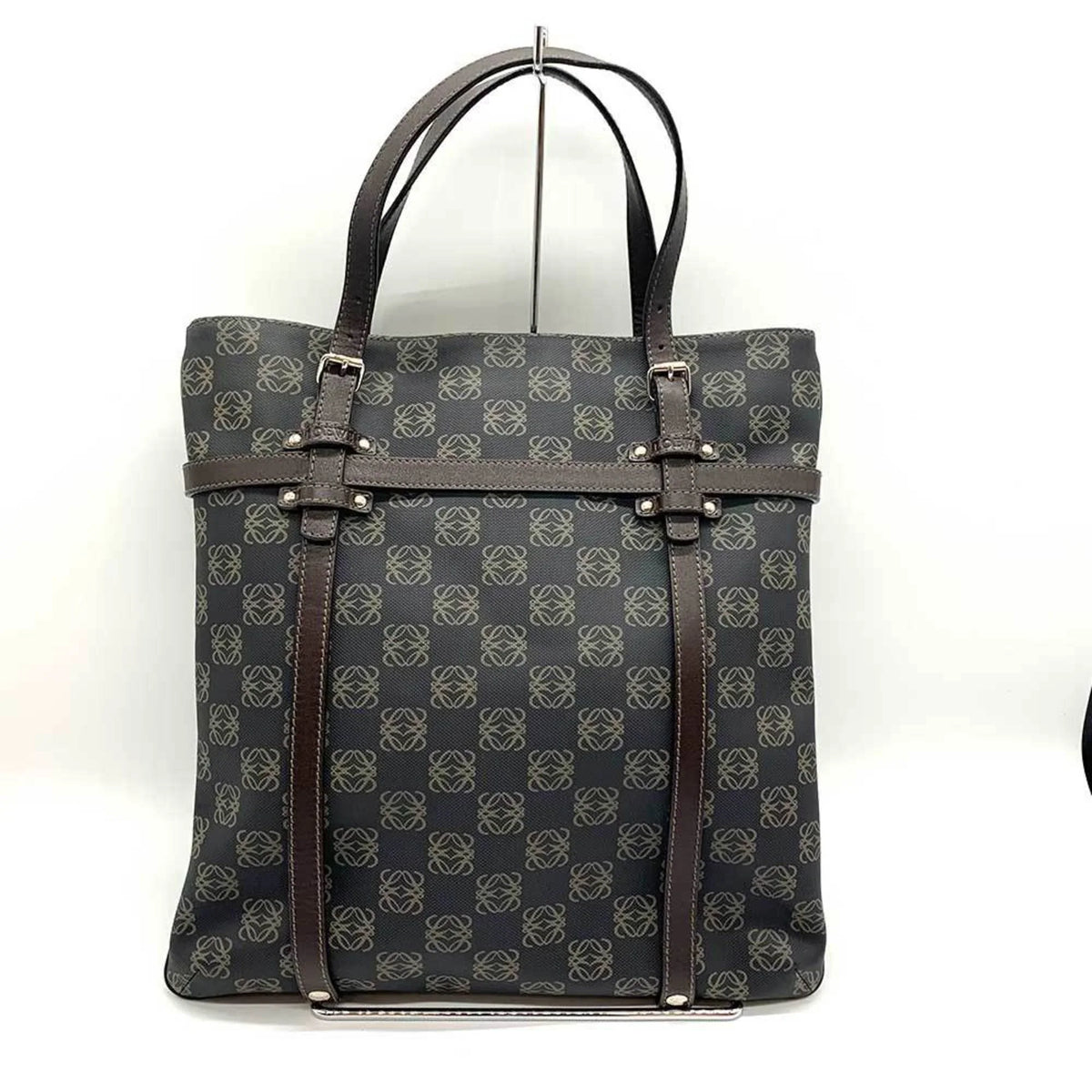 (Good) Brown Tote Gray Anagram Pre-Owned LOEWE Bag x