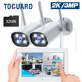 Connector SC27 Surveillance Wireless Bullet Camera Outdoor with Camera Monitor System Toguard Security CCTV 2K/3MP WiFi 7"