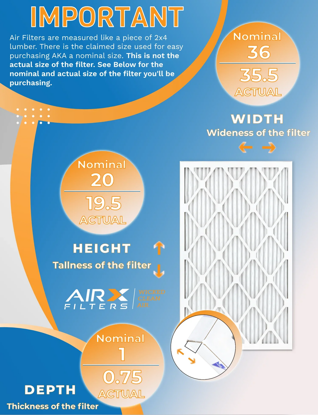 1000, - Furnace & Filters AIR. MERV AIRX MPR USA FPR 20x36x1 7 FILTERS 1200 Pack Filter Comparable Made Air to 11 of in 12 by Rating, MPR CLEAN WICKED