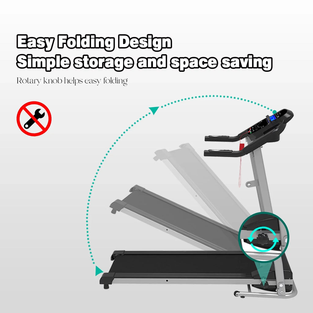 Inolait Black Folding Electric Machine, Treadmill 1.5HP Running