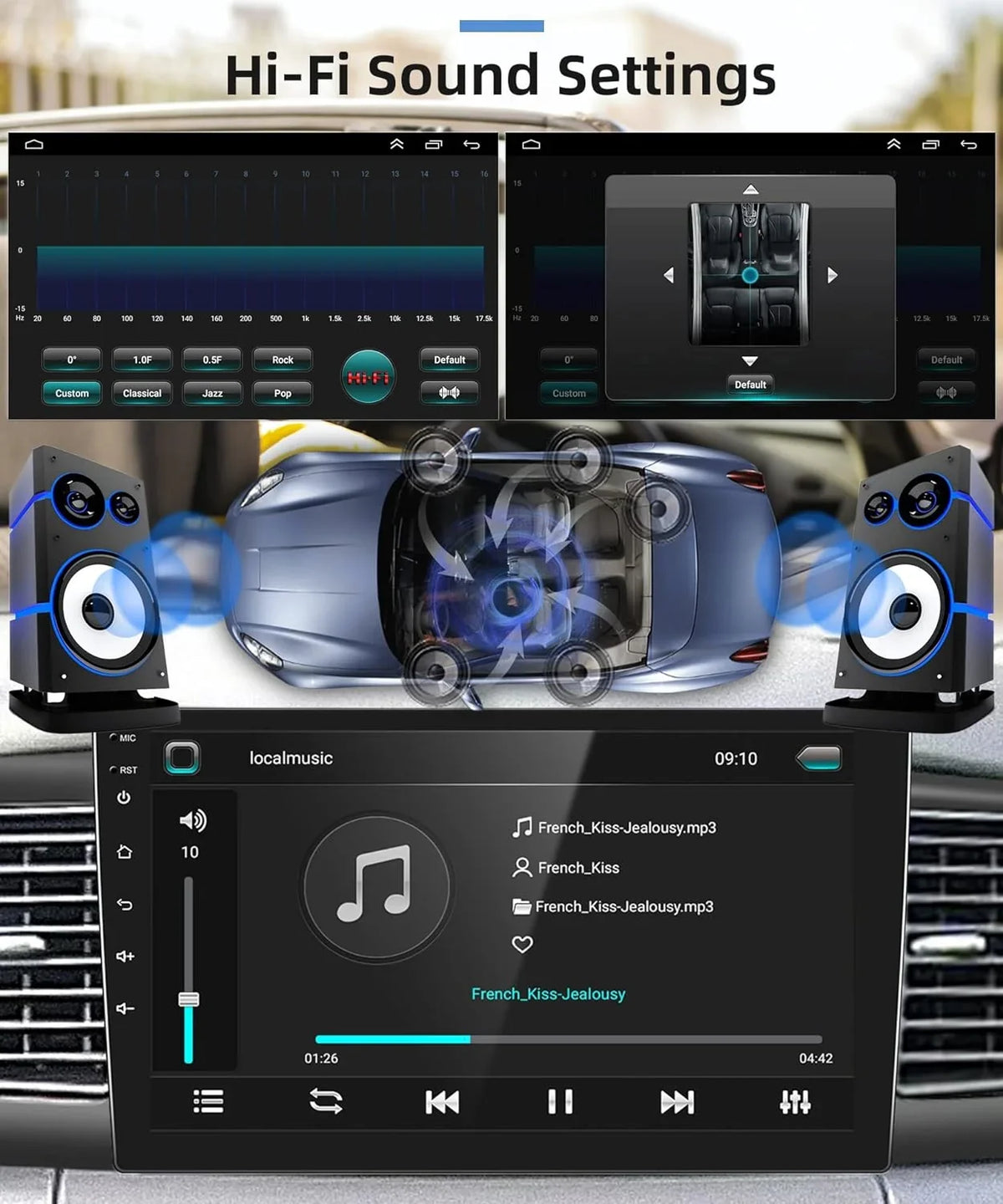 Corolla USB Android SWC Bluetooth 1G+32G Car RCA Wireless Toyota Radio Screen Camera with Stereo THONZER ex + Backup Carplay, 2007-2012 WiFi for 9 Car Link GPS Touch Mirror FM Inch Rimoody