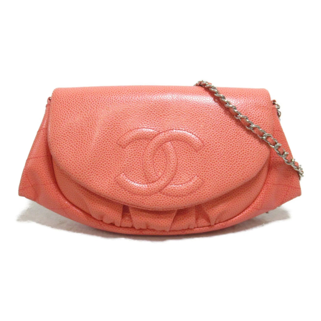 (Grained Caviar Pink (Good) CHANEL Skin Chain Calf) wallet Pre-Owned