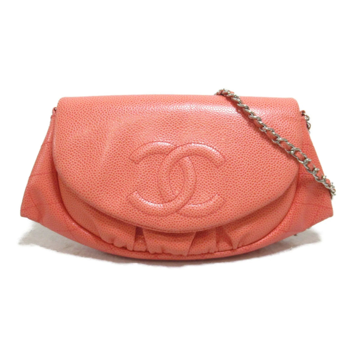 (Grained Caviar Pink (Good) CHANEL Skin Chain Calf) wallet Pre-Owned