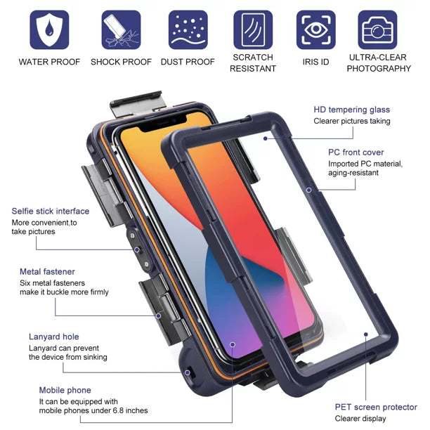 Phones Case Protective A7 Underwater [15m/50ft] Vita Professional Lanyard Surfing 6.9 all Up for ZTE Photo Swimming with Snorkeling Video LCD Inch Diving And Waterproof Housing UrbanX to Blade