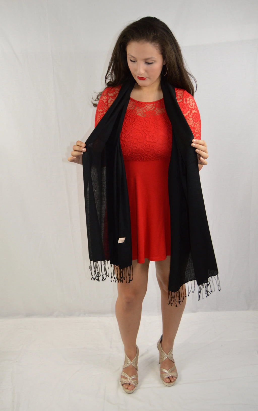 Fancy Pashmina (Black Shawl/Summer Shawl) Regular Shawl/Water Shawl/Pashmina weight Shawl/Evening Shawl/Scarf/Scarves Shawl/Sheer Shawl/Light