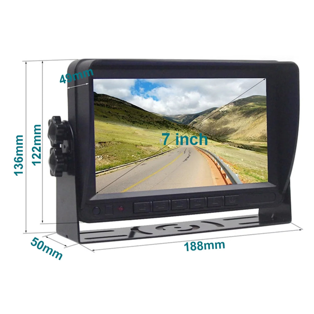 for 1080P Truck 7" Wireless AHD Camera Display Kit Rear Backup 3CH Trailer View