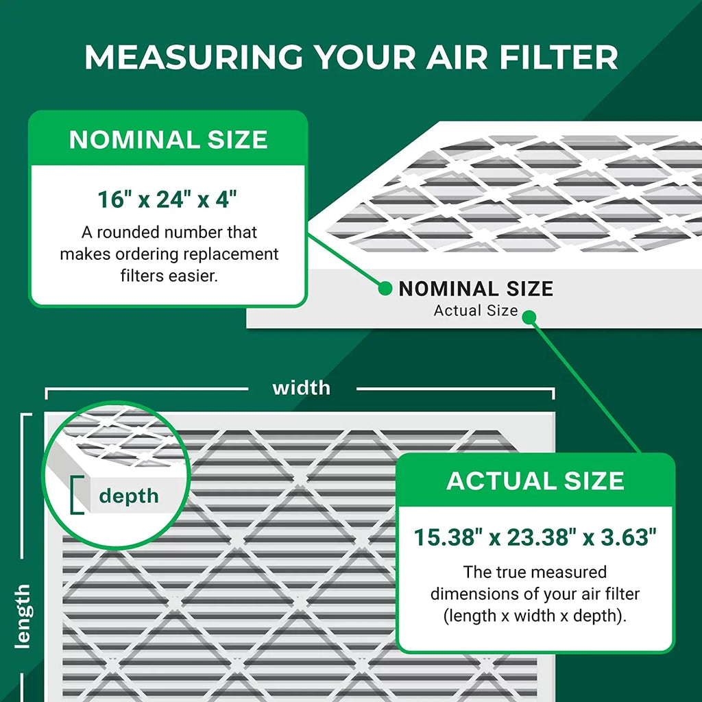 AC 16x24x4 (1-Pack) Pleated Filters Air Filterbuy MERV Furnace 11 HVAC