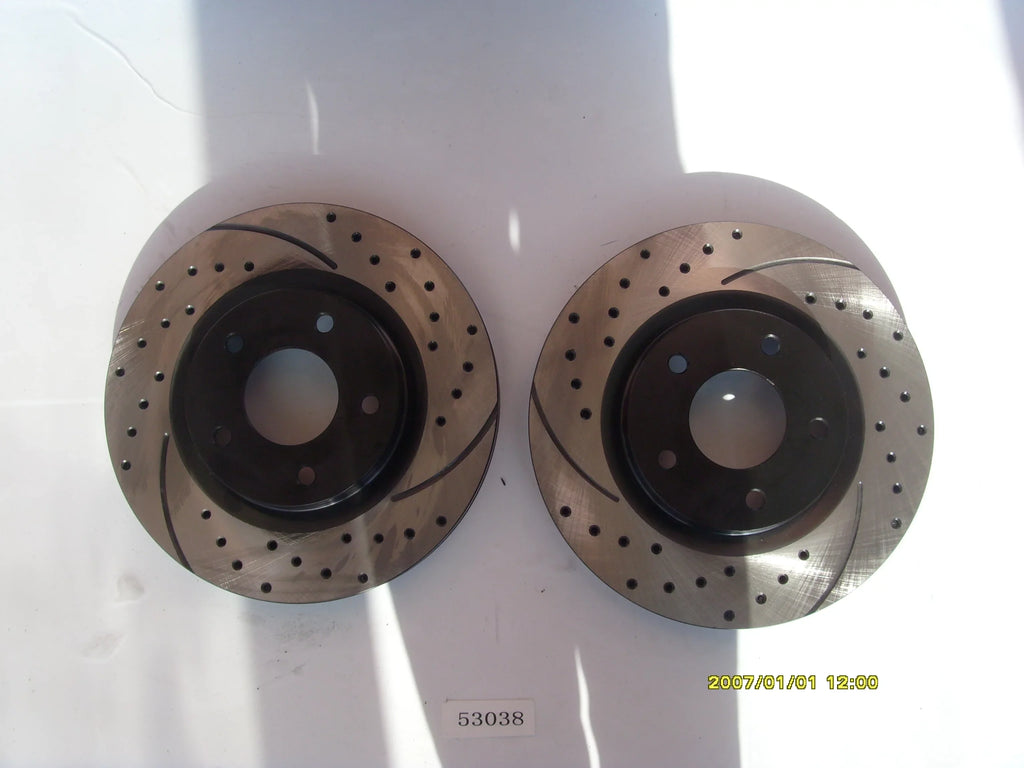 Black Pad Coated Approved Performance 2011 & Disc Slotted, Powder Fits and Front Caliber and Rear Brake C2706 Rotor 2010 Drilled Dodge Kit