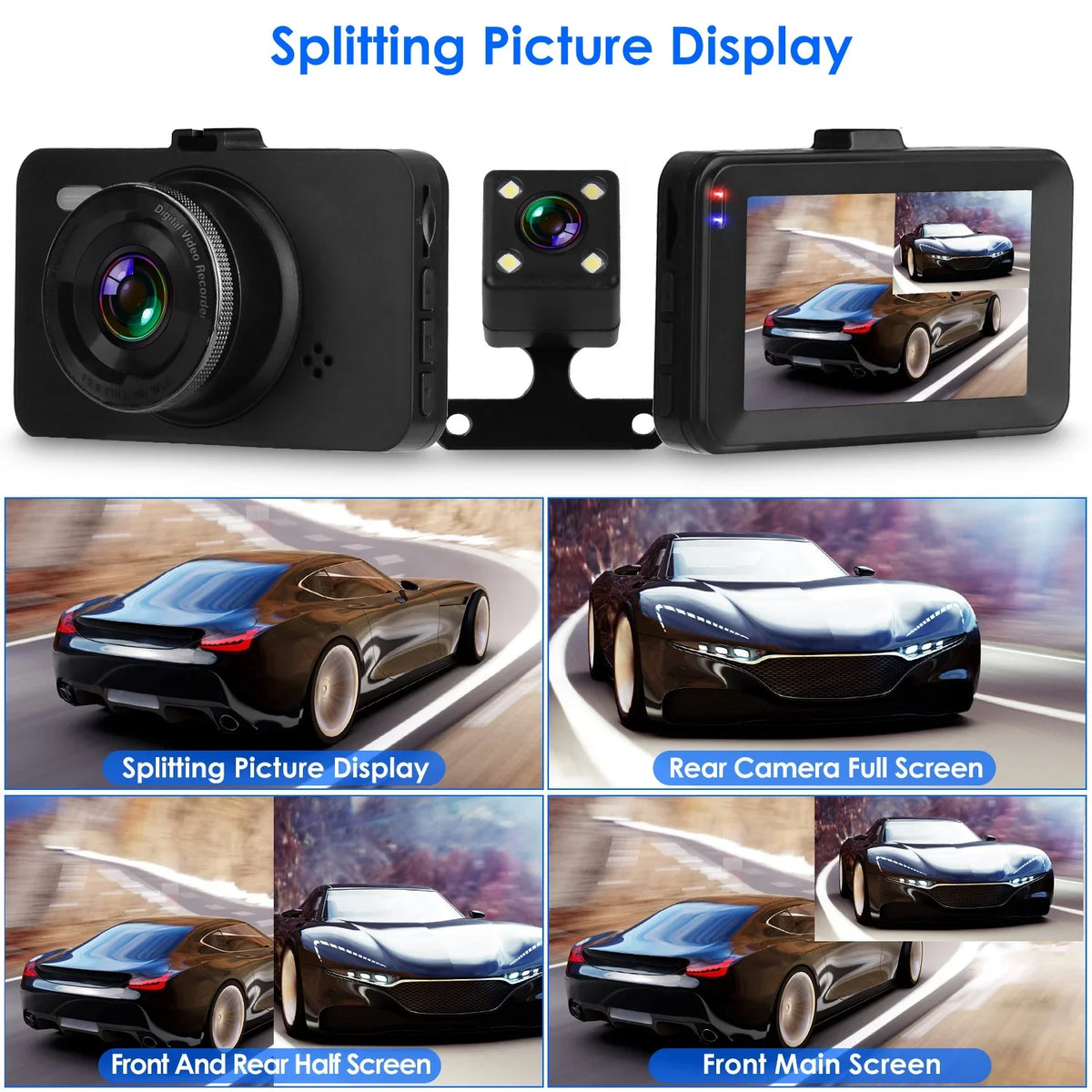 Recording with Loop Night Vision Motion iMounTEK Camera Not Dash Dual (32G Car MMC Rear Recorder Video DVR Front Car Detection 1080P G-Sensor Included) Cam Card