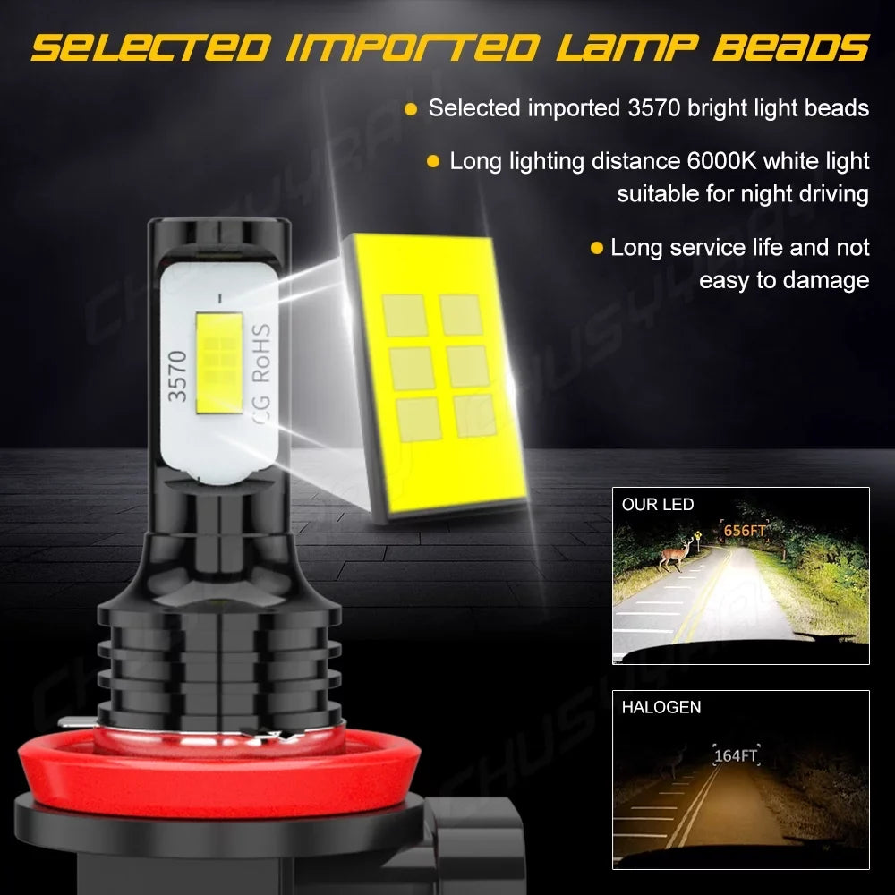 Headlight Low High Beam D4S Light LED Beam 9005 Fog D4S HID 9005/HB3 Combo Bulbs 6Pcs