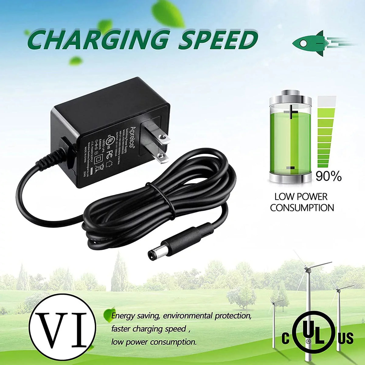 '- Power Elliptical Fitness Listed Charger - Life for X9-0XXX-04 AC Aprelco UL X9i Supply Adapter