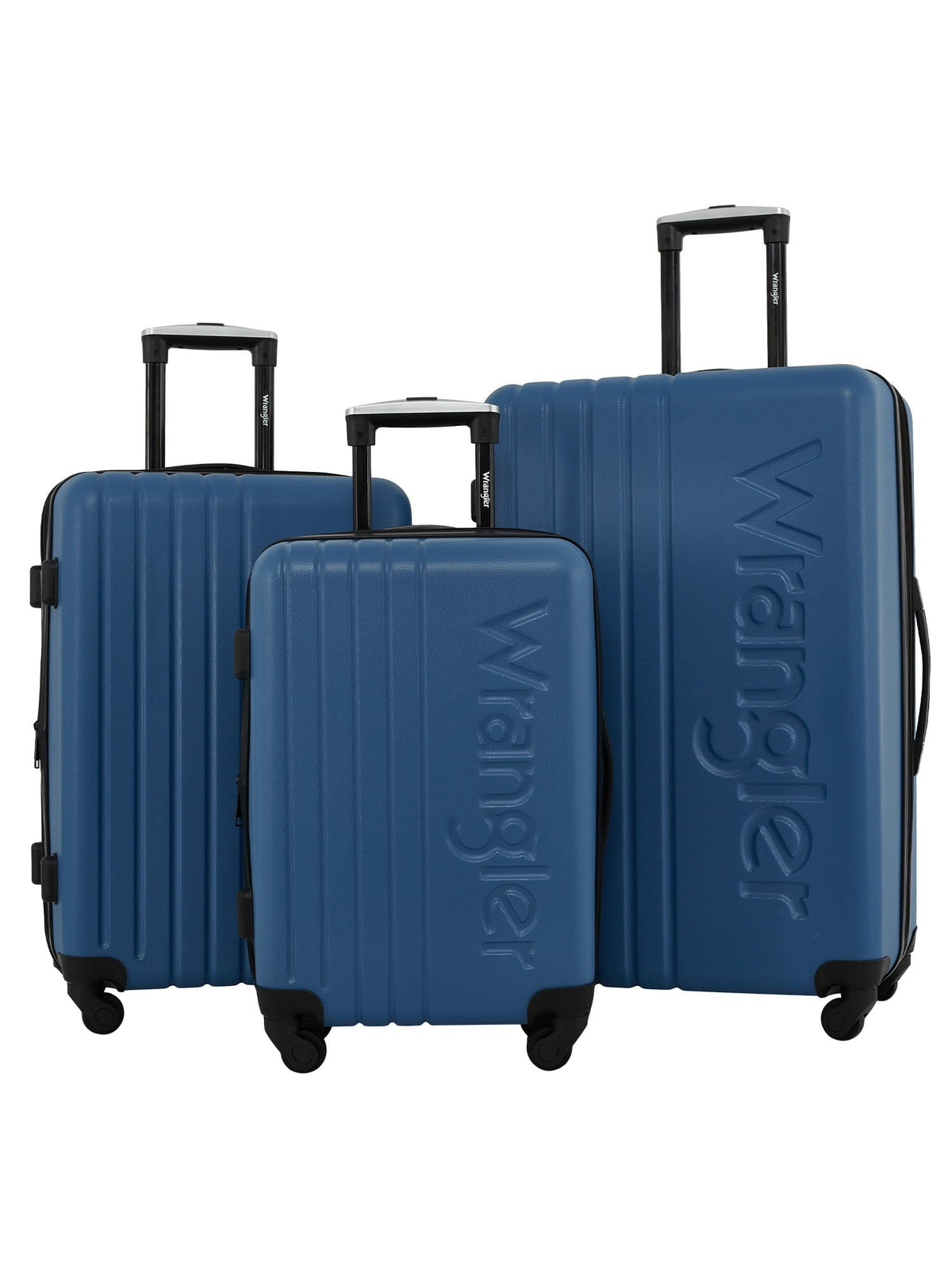 Upright Set, 3pc. Rolling Vallarta Expandable Travel Blue Wrangler Luggage