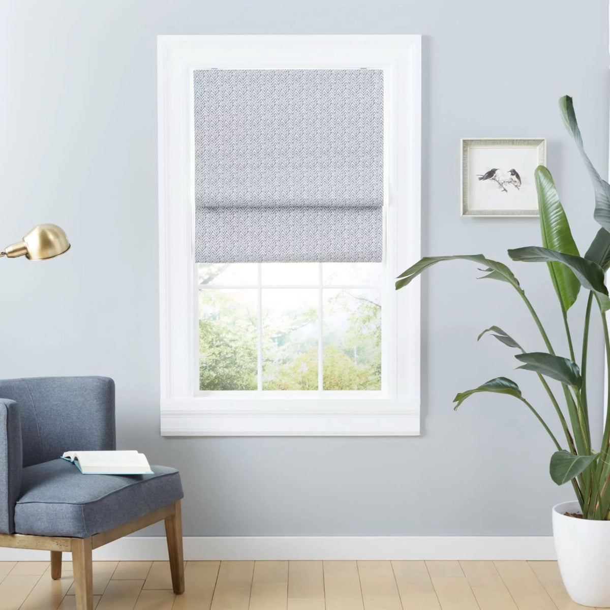 Home Grey Esme Blackout Shade, Dark Roman Exclusive 23"x64", Total