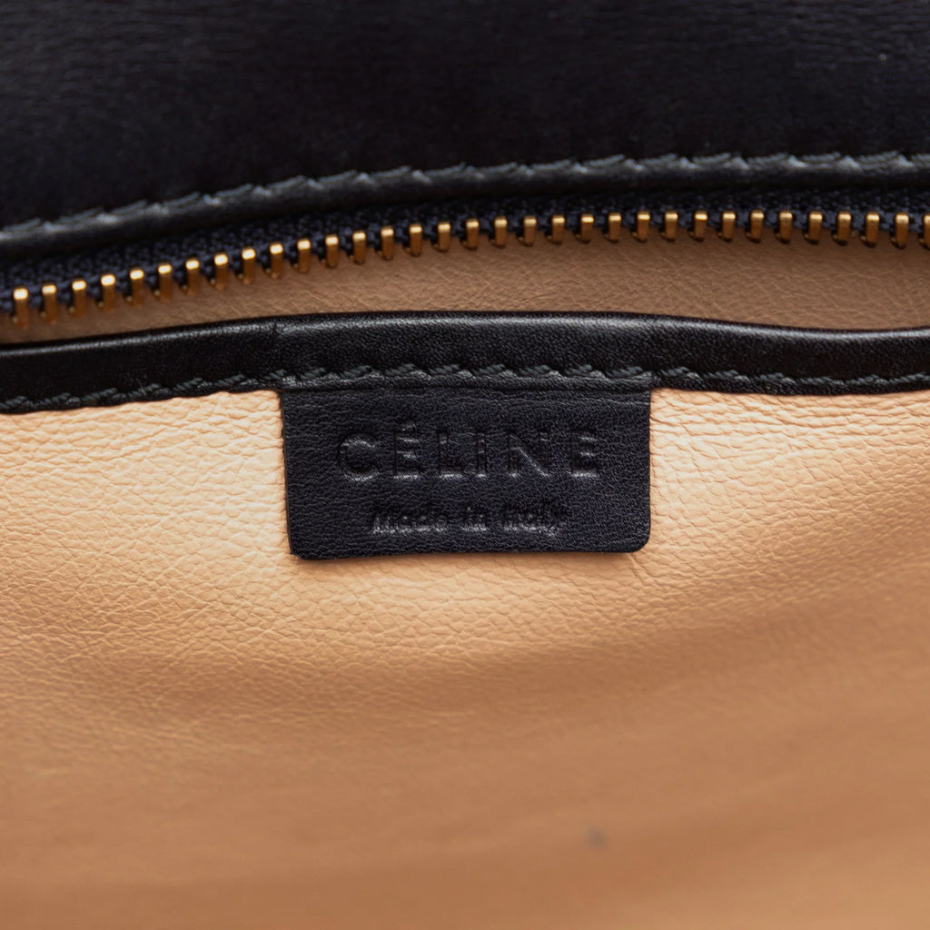 Tote (Good) Satchel Tricolor Luggage Unisex Calf Celine Authenticated Leather Brown Nano Pre-Owned