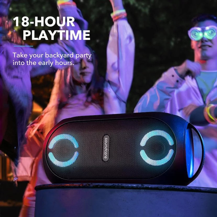 | | Rave by Anker- PartyCast | Playtime Soundcore A3390Z12 18-Hour | IPX7 Black Portable Waterproof | 80W Speaker