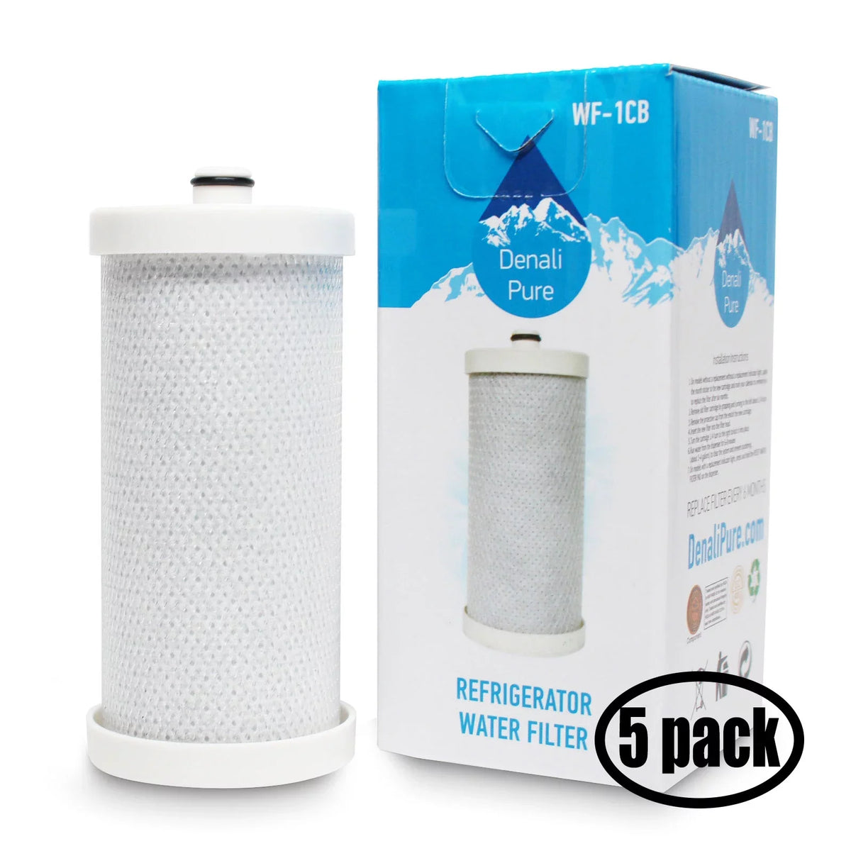 '- with Kenmore Water Denali Refrigerator - Brand Filter Fridge 5-Pack Filter Compatible Cartridge 469910 for Replacement Water Pure Kenmore 469910