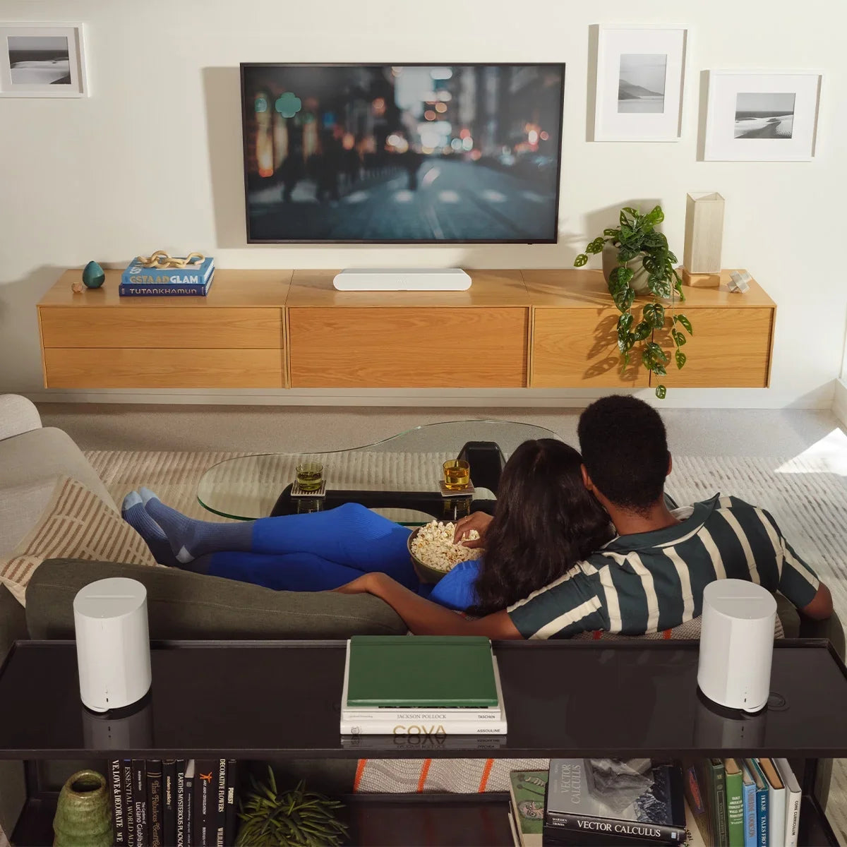 Speakers Era Wireless Tuning (White) & Voice-Controlled Trueplay - Acoustic Control Sonos Bluetooth, 100 Smart Pair Built-In Technology, with Voice