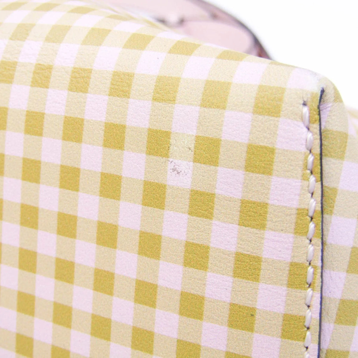 Pre-Owned Handbag,Shoulder Bag Plaid Women's Way Fendi By 8BL146 Pink,Yellow (Good) Beige,Light Gingham Leather The