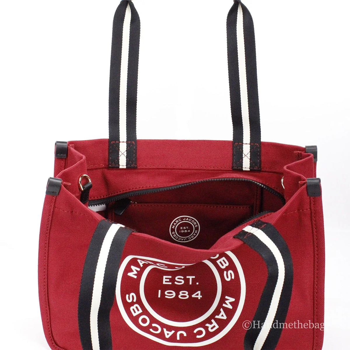Medium Canvas Savvy Purse Red Bag Jacobs Marc Fabric Shoulder Convertible Tote