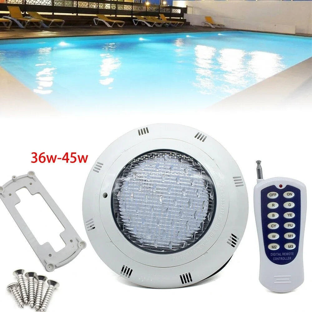 with Fountain Fichiouy Waterproof Swimming Pool Pool Lamp IP68 Light Remote AC12V LED Lights Lamp 36W 7Color RGB