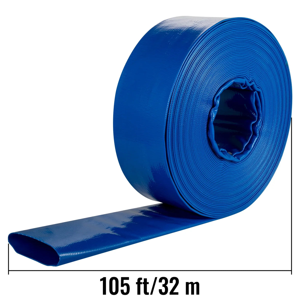 Ideal Burst-proof, BENTISM & Discharge Weather-proof PVC with & Fabric Lay Drain Heavy Clamps, Hose Hose, Water Transfer for Flat Backwash Duty Swimming 3" x 105', Pool Hose,
