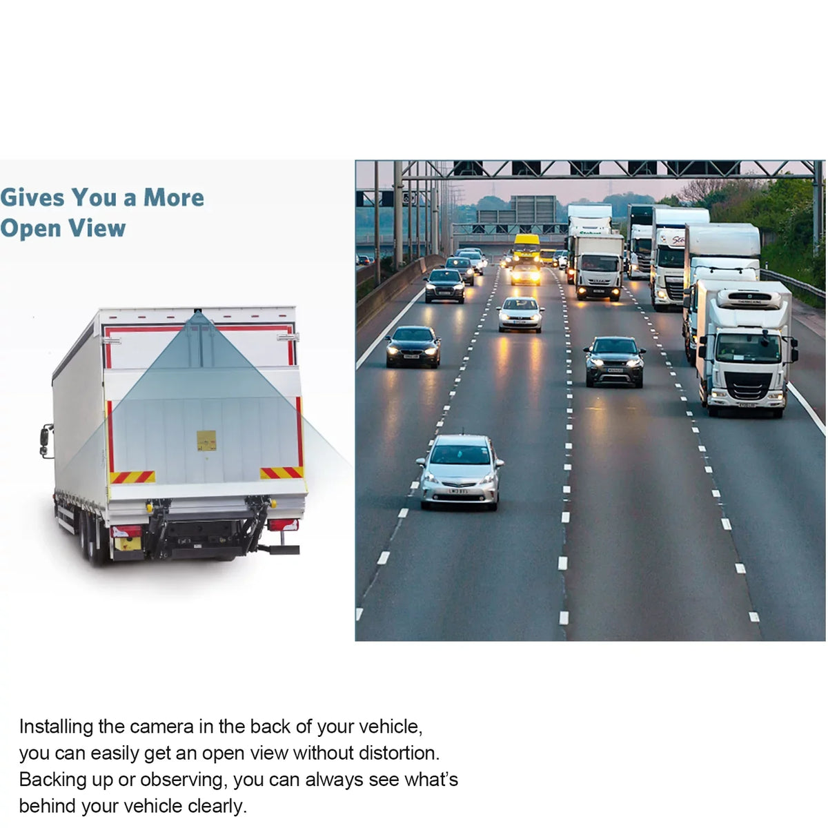 Monitor Split Systems HD with Wireless RV Backup Night Support Camera Support Camera Campervans IR 7" Reverse View Screen, 2 Digital Vision Cameras, Wireless Truck Trailer Rear Camera