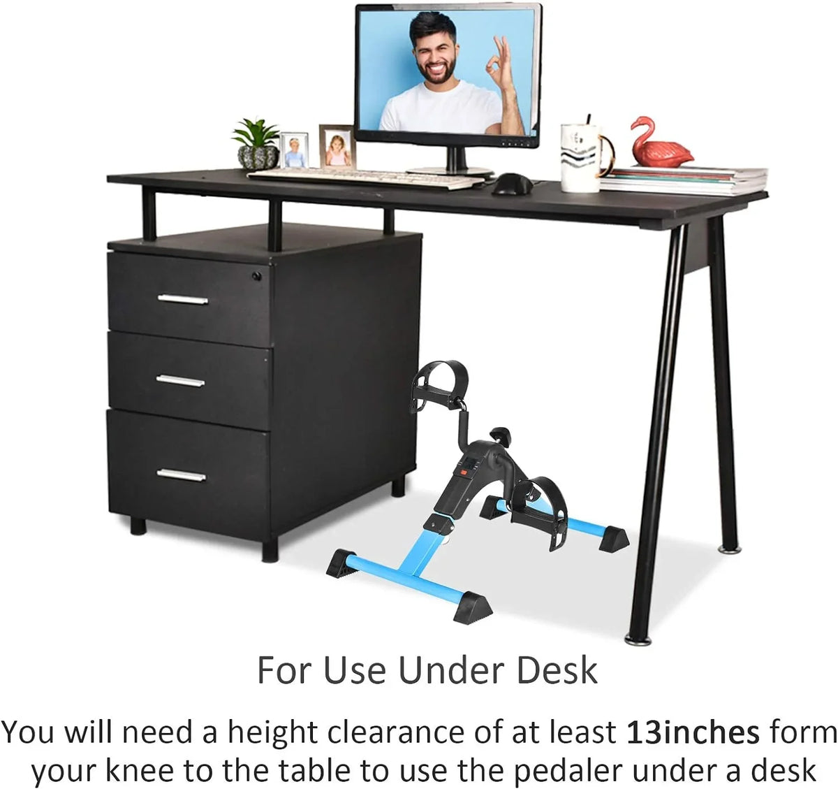 Desk Pedal Arm/Leg Desk For Under Cycle Bike Fitness Exercise Portable Mini Exerciser Home Bike Folding